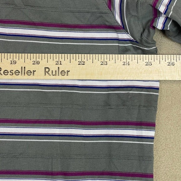 Nike Polo‎ Shirt Adult 2XL Gray Striped Tiger Woods Collection Golf Dri Fit Mens - Picture 3 of 10